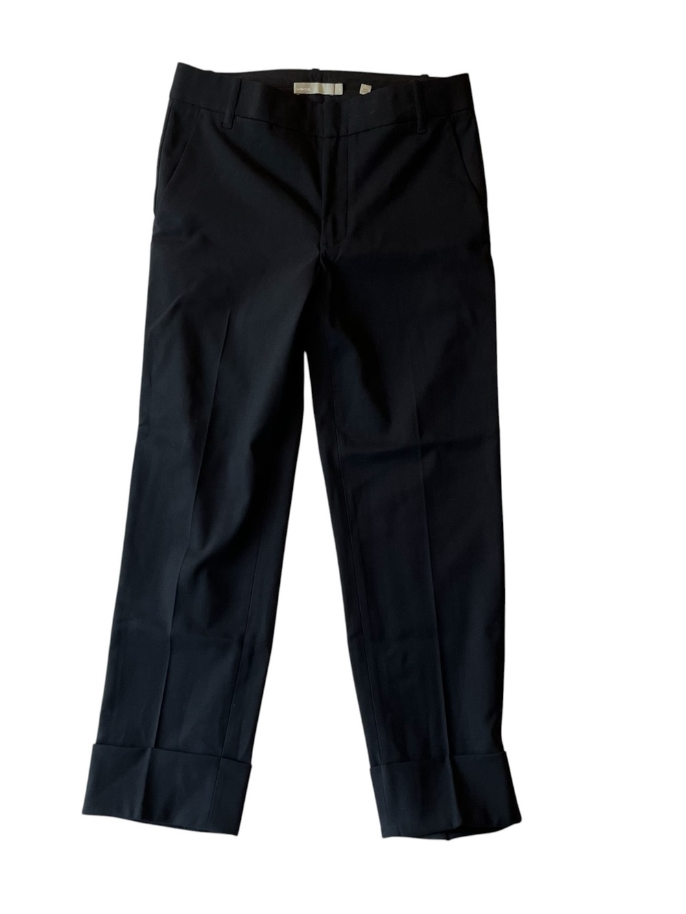 Vince Cuffed Straight Leg Ankle Chino 4 Black Pants Womens Small Stretch